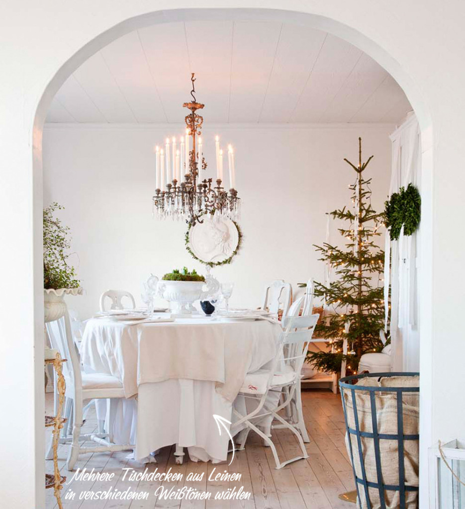 Weihnachtstafel Shabby Chic