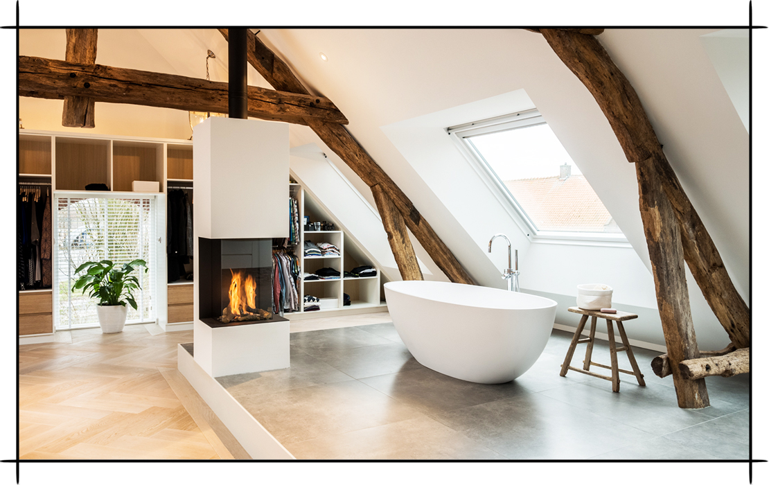 Joep van Os badezimmer kachelofen Badewanne