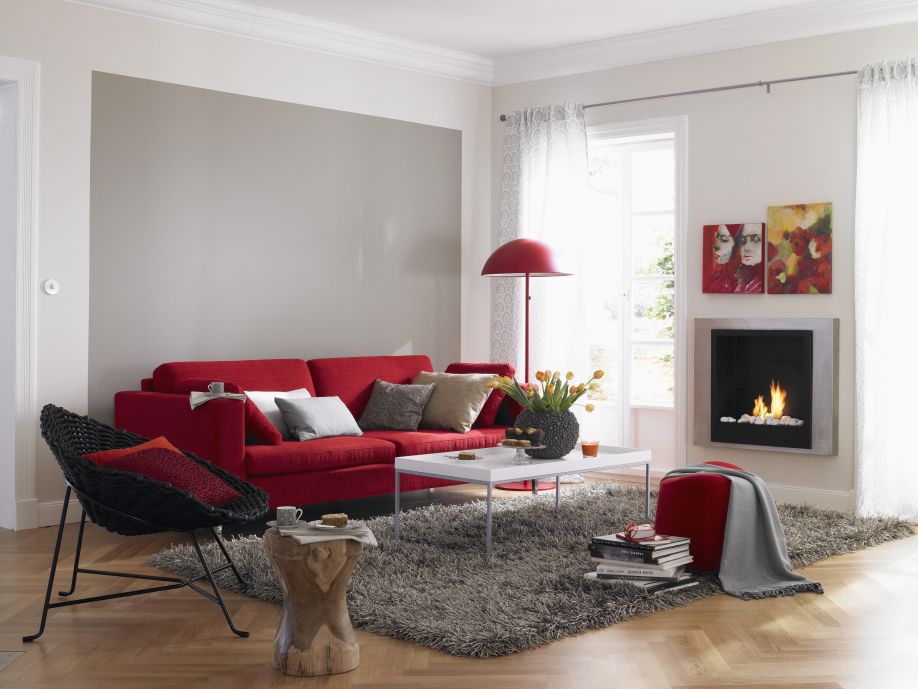 Combinatie met vintage bank: tv meubel die overloopt naar een ... Woonkamer banken cognac