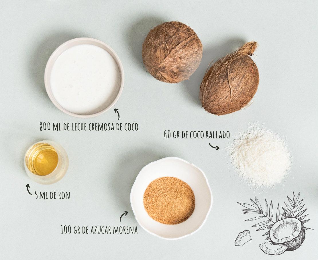 polos de coco ron ingredientes