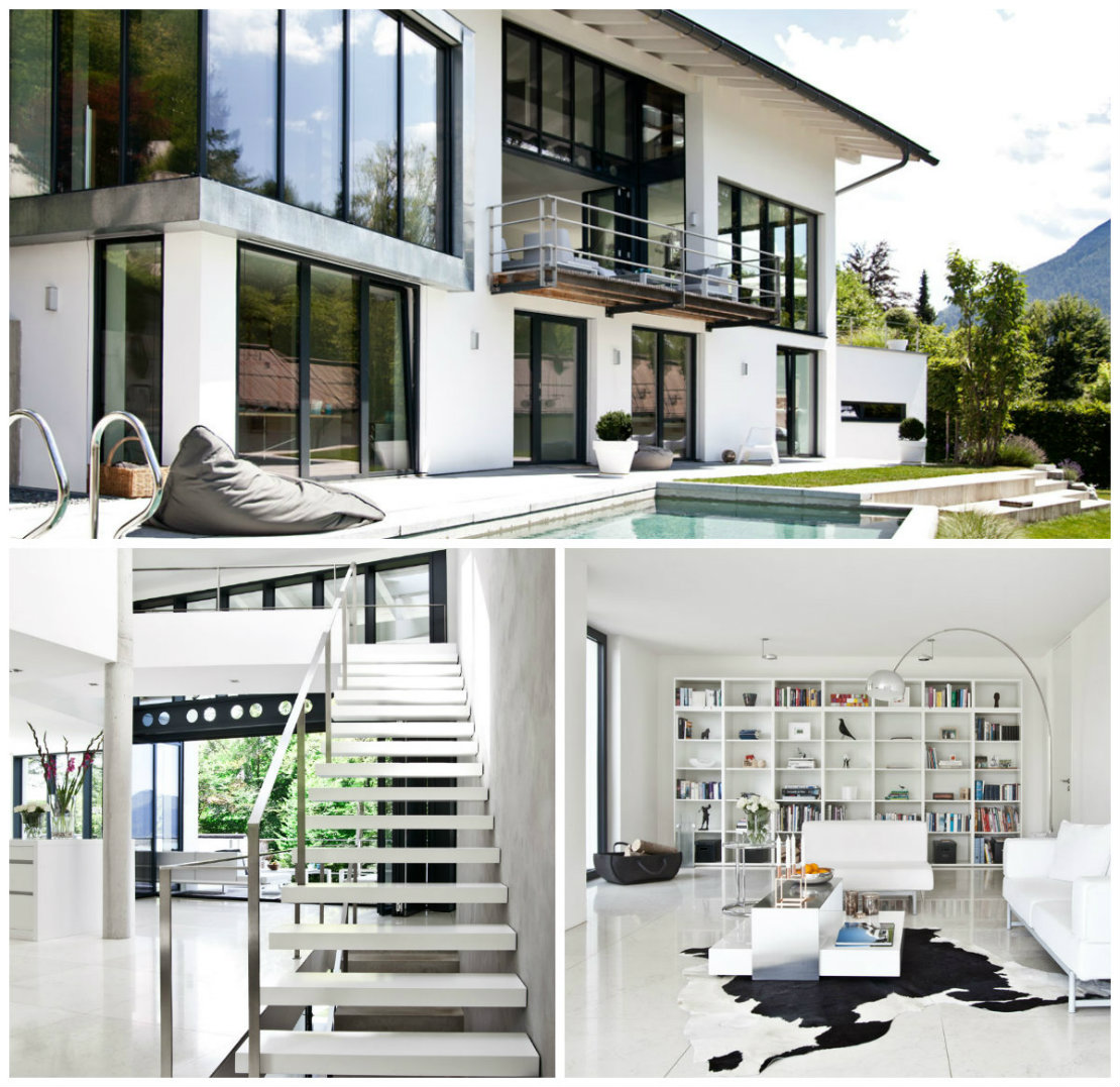 Casa de campo moderna habitaciones