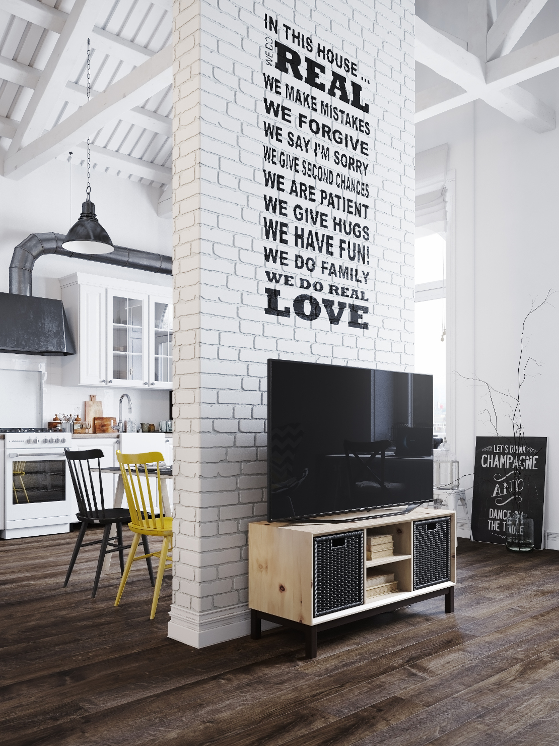 loft-nordico-praga-mensaje-pared