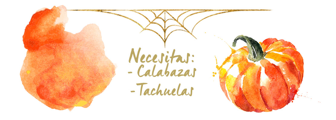 Materiales decorar calabazas con tachuelas