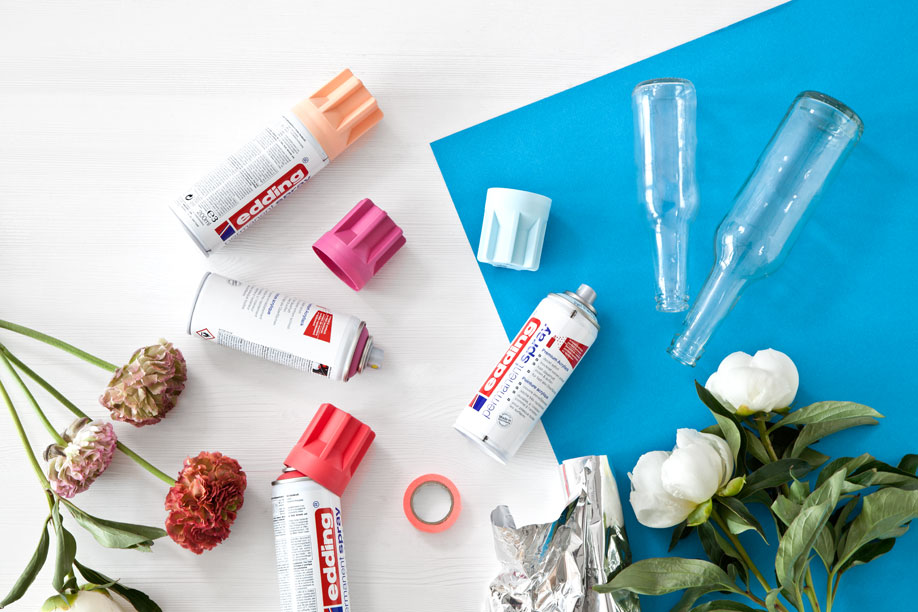 Floreros de vidrio DIY materiales