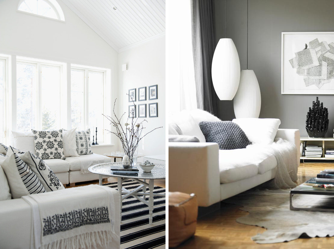 Decoración en blanco y negro armonía