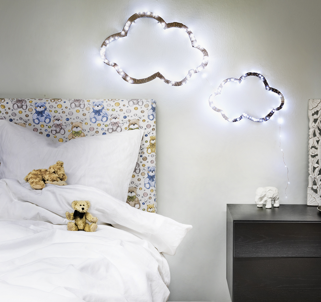 Ideas para reutilizar las luces de Navidad cuarto infantil