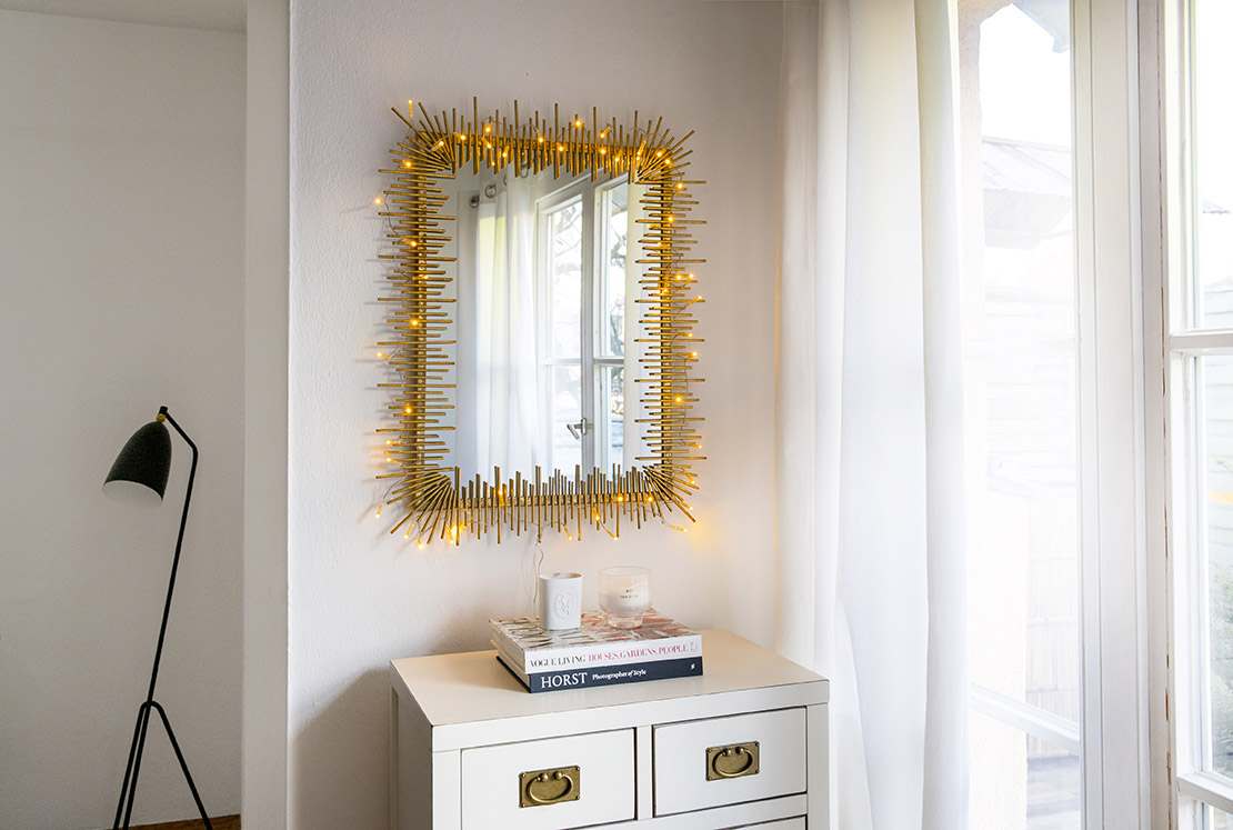 Ideas para reutilizar las luces de Navidad espejo