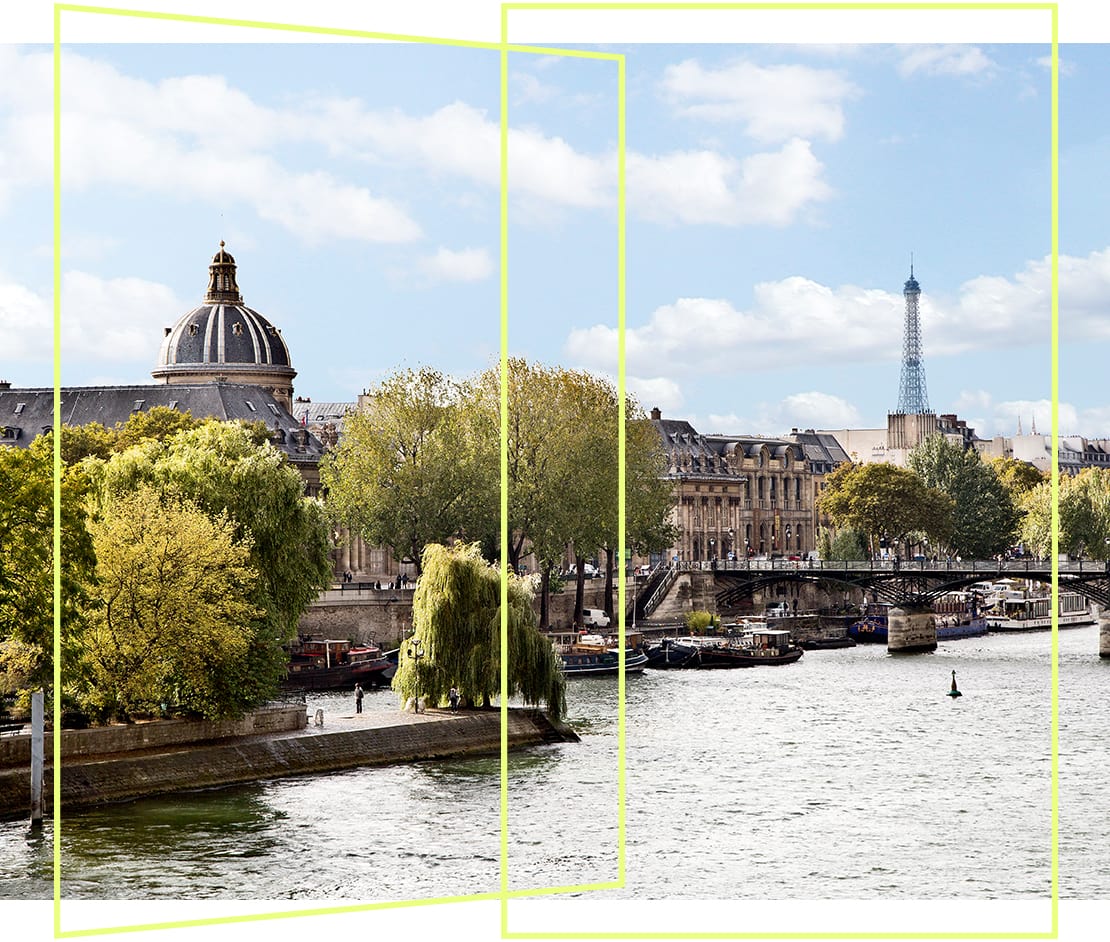 Vistas al río Sena en París