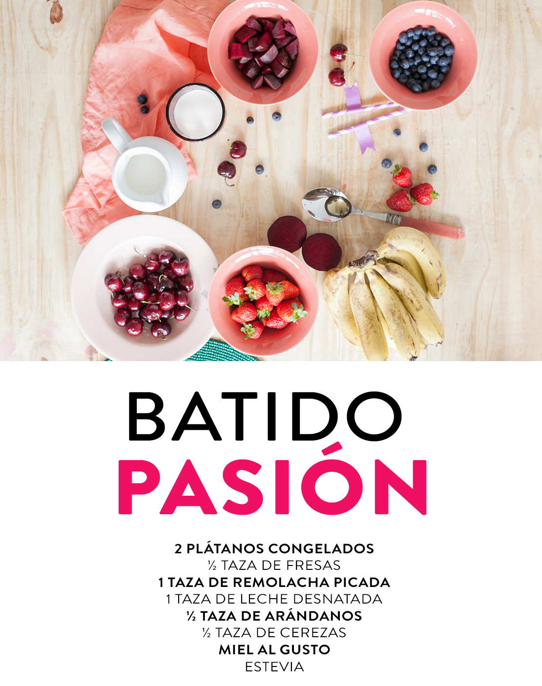 ingredientes batido rojo pasión
