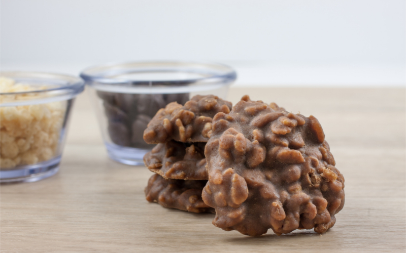 Chocolate and crispy rice no bake cookies.
