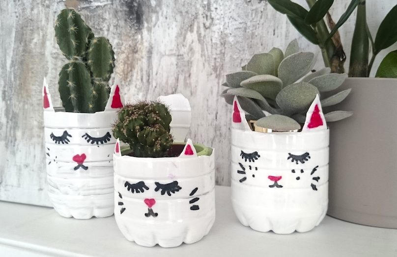 DIY Un pot de fleurs en forme de chat