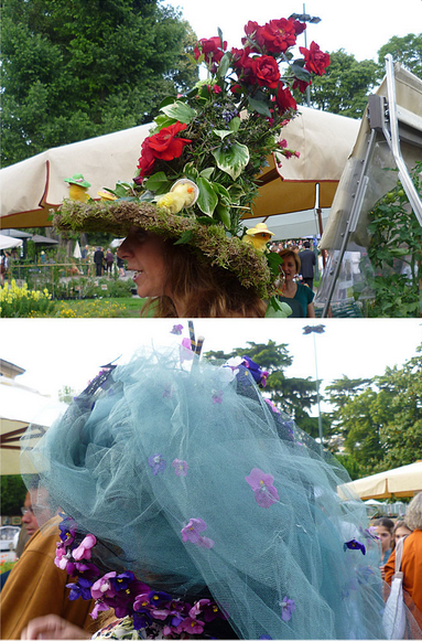 fiori su cappellini fiori su cappellini
