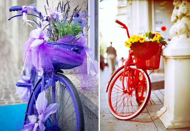 biciclette rosse e viola biciclette rosse e viola