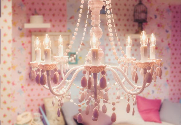 lampadario rosa