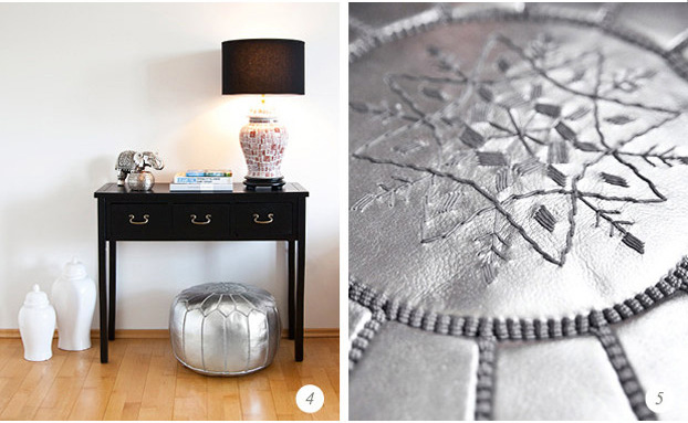 Design Pouff silver