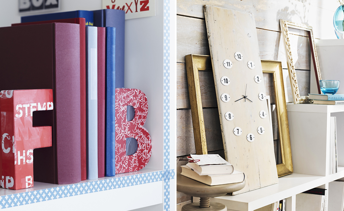 Lettering, Fermalibro da appoggio con Orologio Lettering, Arredamento, Arte, Design, Trend, Vintage, Arredare-con-le-lettere