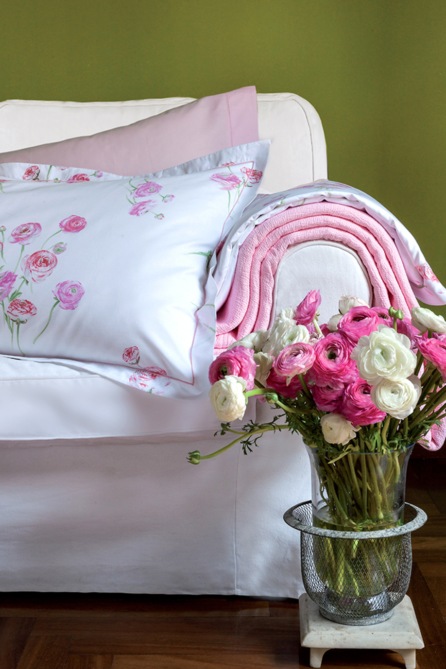 Dalani Mirabello Collezione Biancheria Letto Bianco Peonie Rosa Dalani, Mirabello, Design, Fiori, Immagini, Natura, Primavera, Letto