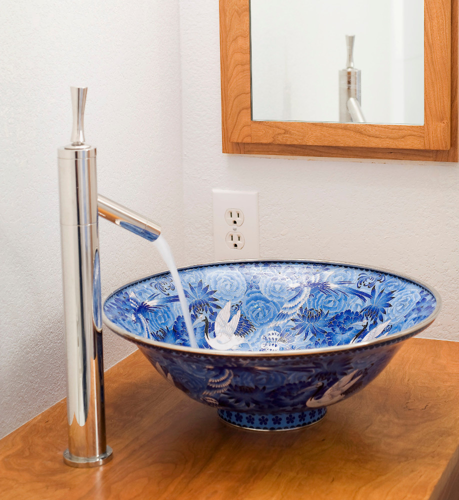 Dalani Lavabo Bagno Ceramica Colorata e Dipinta Top in Legno Dalani, Lavabo, Bagno, Stile, Design, Colore