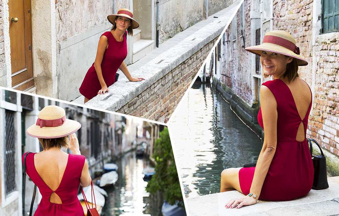 Dalani, Mostra del Cinema di Venezia Margot Zanni tra le Calli della Città Cappello e Abito Rosso Dalani, Mostra del Cinema di Venezia- Cinema, Arte, Estate, Relax, Hollywood, Made in Italy