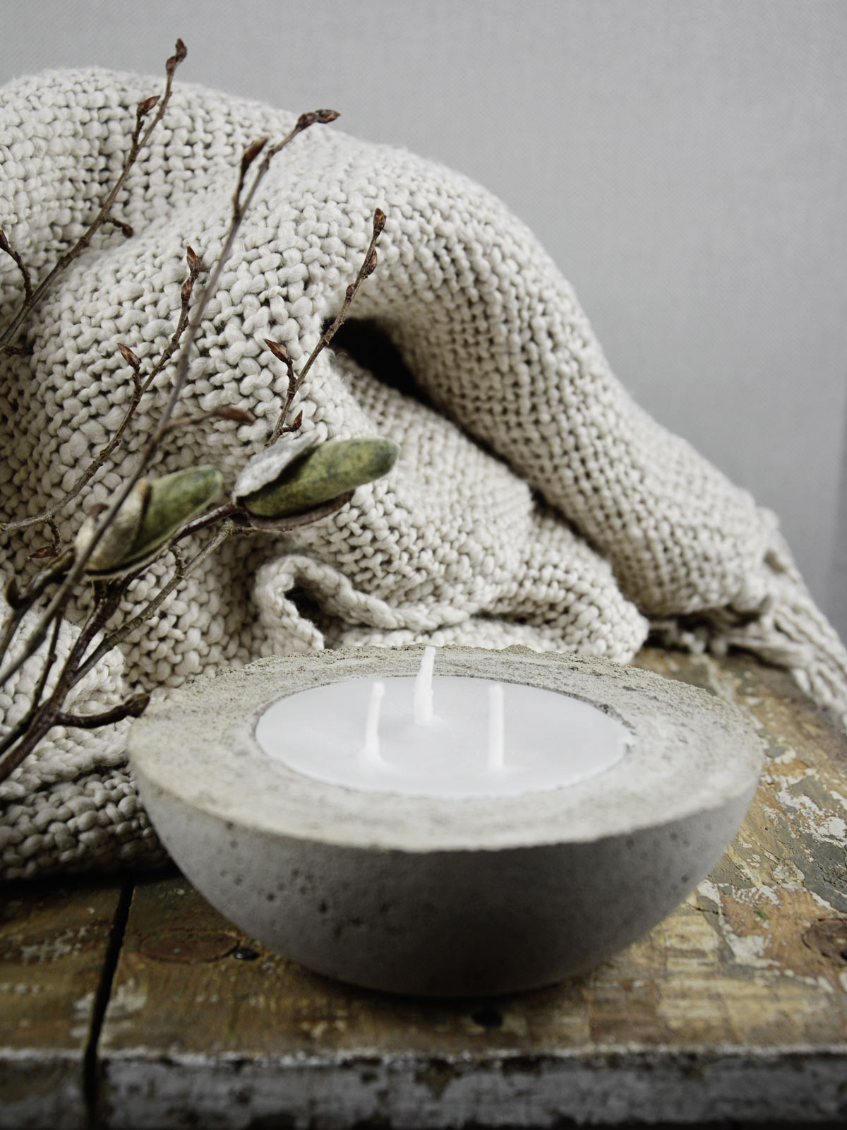 Wabi-Sabi Portacandela con Plaid in Lana Bianco Wabi-Sabi, Arredamento, Casa, Design, Oriente, Stile