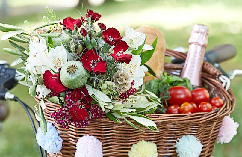 Il cestino da bici perfetto per un picnic