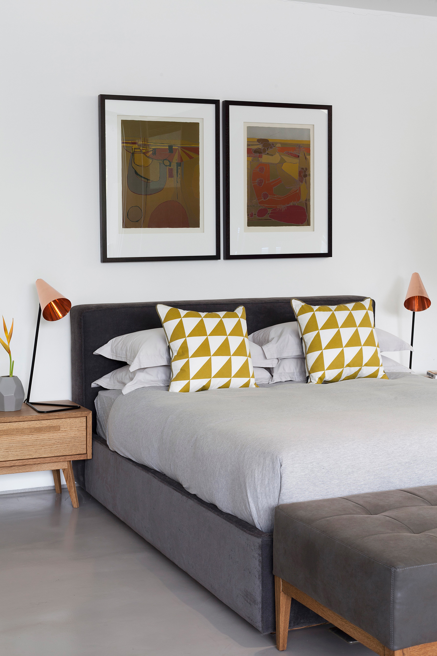 Geometrico, Trend, Letto, Vintage, Decorazioni, Stile