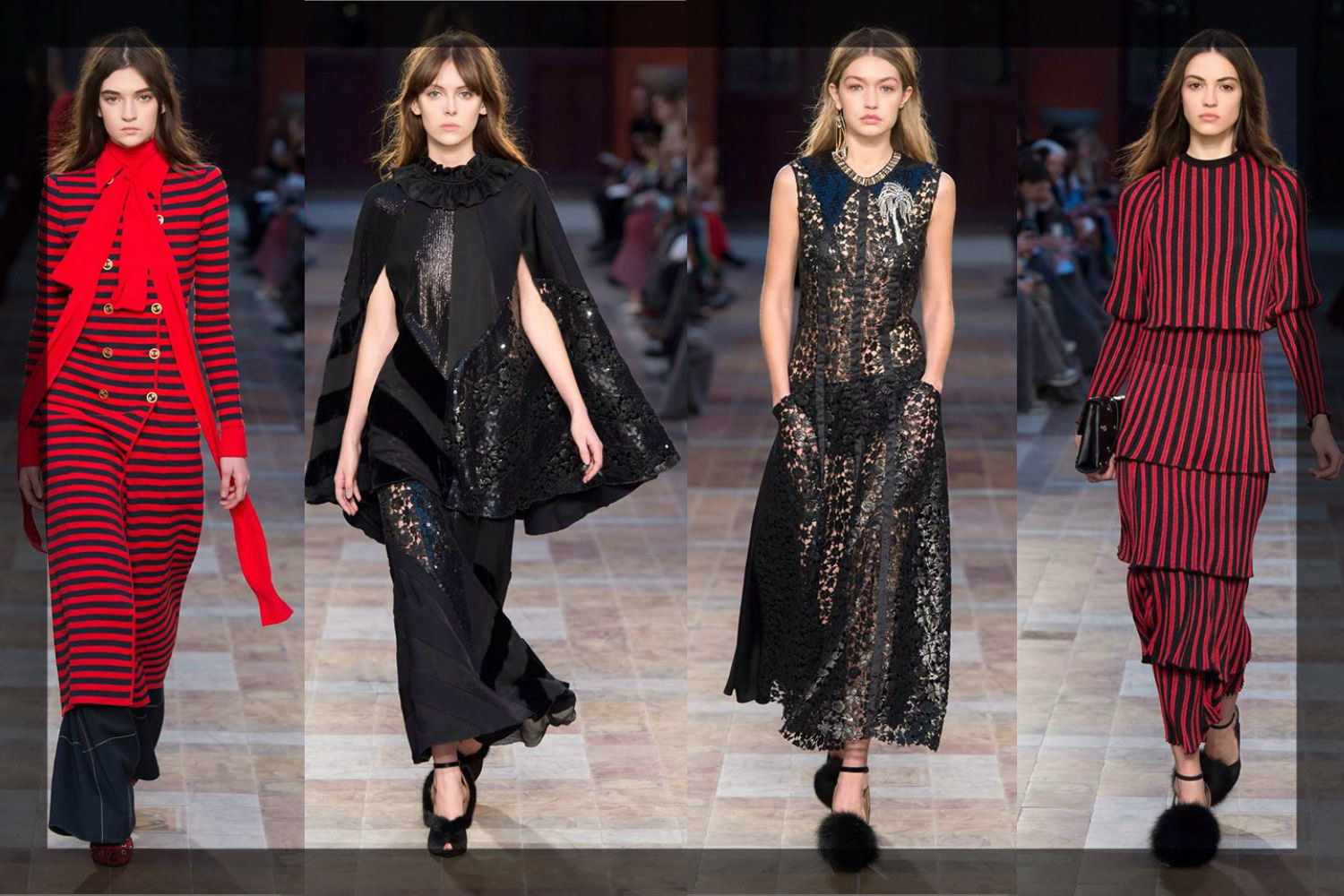 Dalani, Sonia Rykiel Abiti della Collezione Autunno Inverno Nero Rosso Righe Strass Dalani, Sonia Rykiel, Arte, Moda, Style, Parigi, Passione