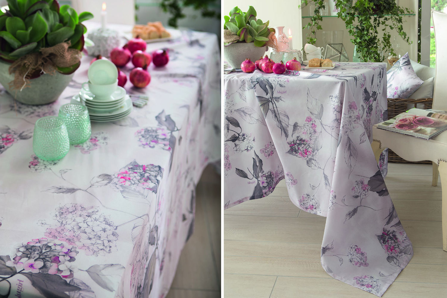Dalani, Blugirl, Tovaglia in Raso di Cotone Marvin Dalani, Blugirl, Made in Italy, Fiori