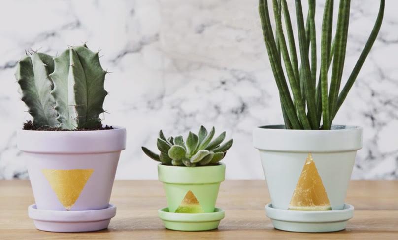 DIY: bloempotten met goud