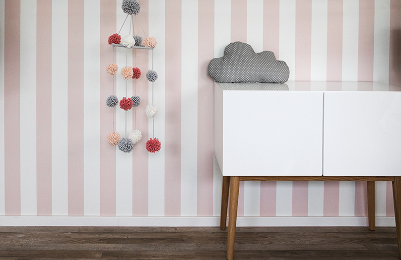 DIY: Babymobiel van pompoms