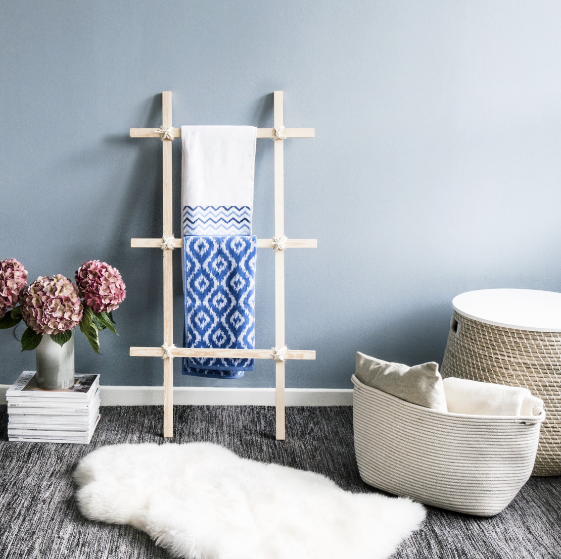 DIY drewniana drabinka